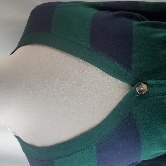 Tommy Hilfiger blue and green striped buttoned cardigan in a size Medium - Picture 3 of 6